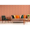As Creation|Papel pintado estilo retro años rojo y naranja|Retro