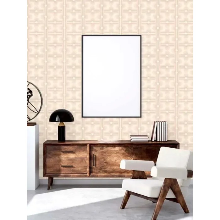 As Creation|Papel pintado geométrico estilo retro beige|Retro