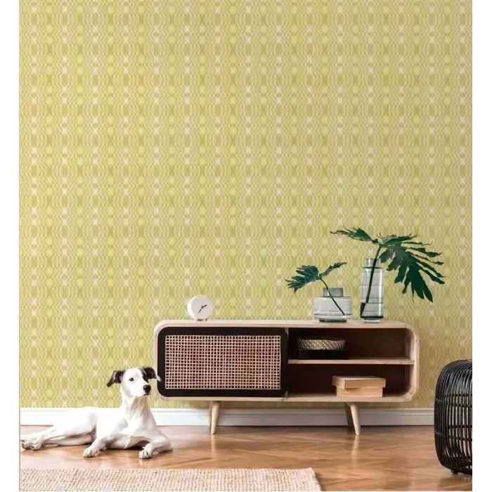 As Creation|Pistachio green retro-style psychedelic wallpaper|Retro