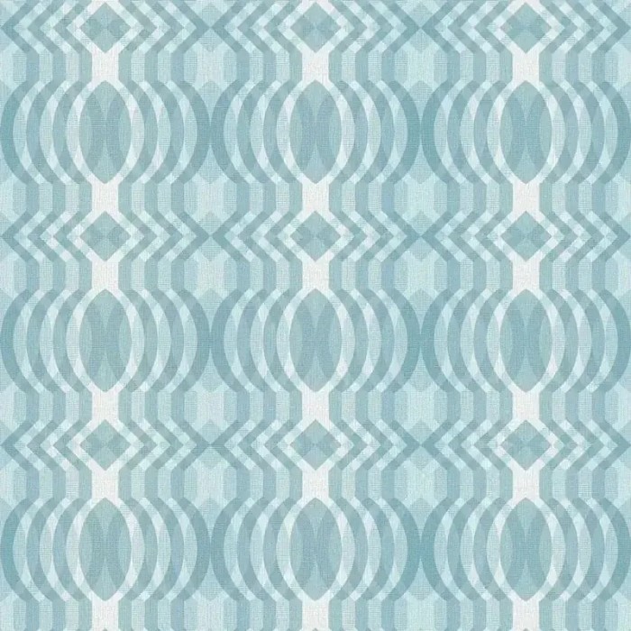 As Creation|Papel pintado psicodélico geométrico retro turquesa|Retro