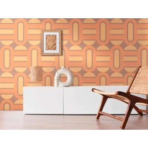 As Creation|Tapete Retro-Stil derer Jahre in Orange, Gelb|Retro 2