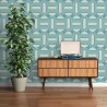 As Creation|Retros wallpaper turquoise with geometric ovals|Youth Style