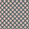 As Creation|Papier Peint cercles dots style rétro années bleu|Rétro