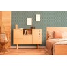 As Creation|Wallpaper retro style blue and yellow turkey feather|Retro