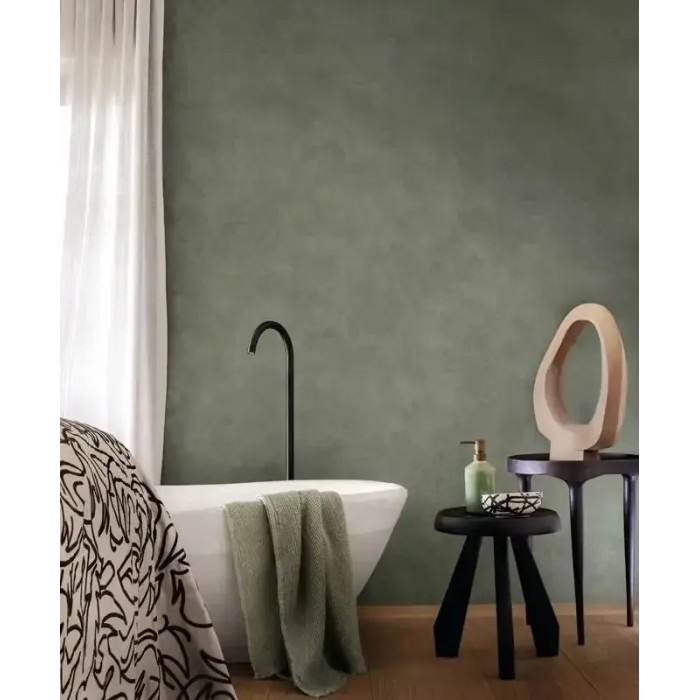 Casamance|Papel pintado liso verde mate estilo textil|Papel Pintado