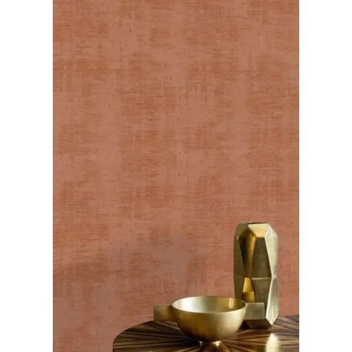 Casamance|Wallpaper velvet textile effect orange|Fabric Imitation