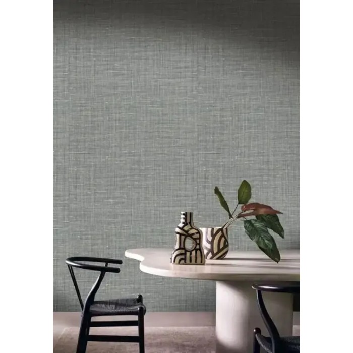 Casamance|Wallpaper knotted linen effect grey|Fabric Imitation