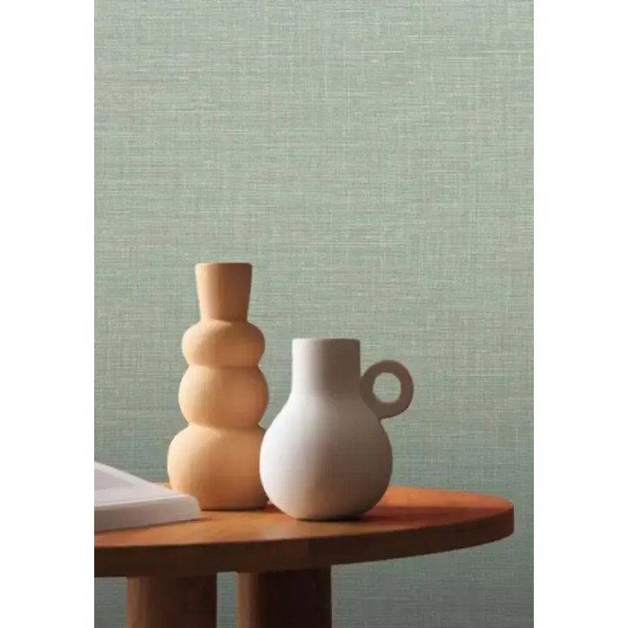 Papel pintado efecto lino anudado verde - Casamance Mouvements 73816304