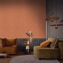 Casamance|Wallpaper knotted linen effect orange|Fabric Imitation