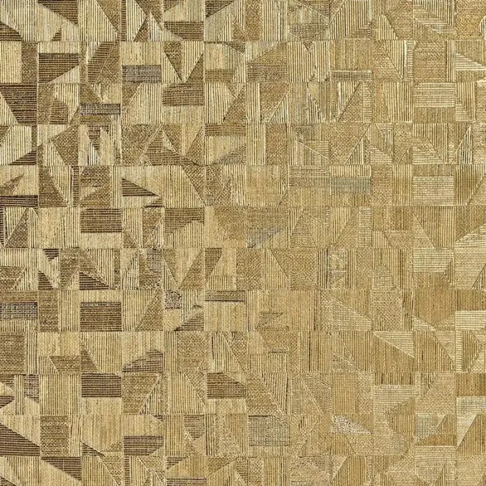 Casamance|Papel pintado geométrico dorado con textura metalizada|Alta Gama