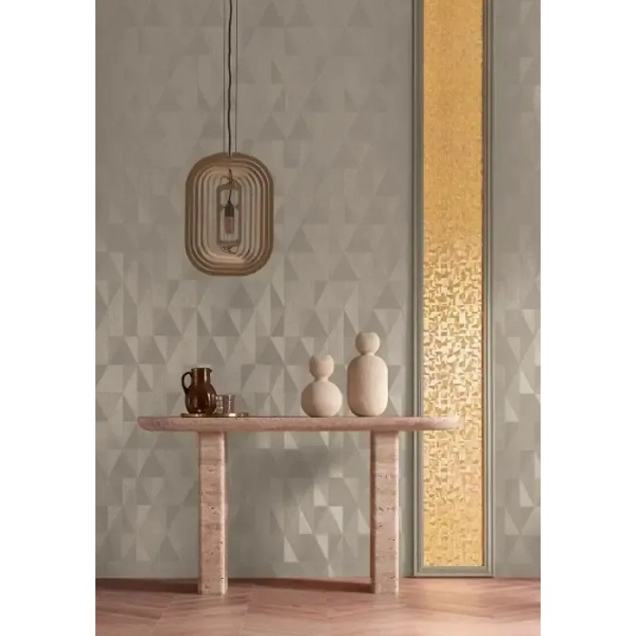 Papel pintado geométrico rombos gris brillo metalizado - Casamance Textures Metalliques 75770712