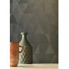 Casamance|Papier peint géométrique losanges vert métallisé|Losanges