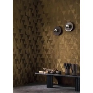 Casamance|Papel pintado geométrico rombos verde brillo metalizado|Rombos 2
