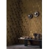Papel pintado geométrico rombos dorado bronce brillo metalizado - Casamance Textures Metalliques 75771222