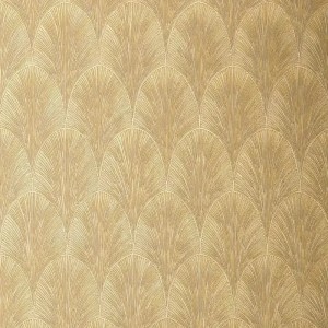 Casamance|Papel pintado hojas de palmera azules y doradas metalizadas|Papel Pintado