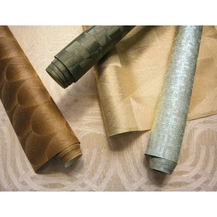 Casamance|Wallpaper brown palm leaves metallic|High-End