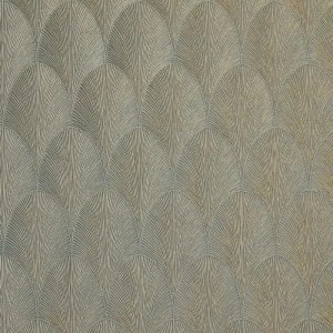Casamance|Wallpaper brown and grey palm leaves metallic|Wallpaper