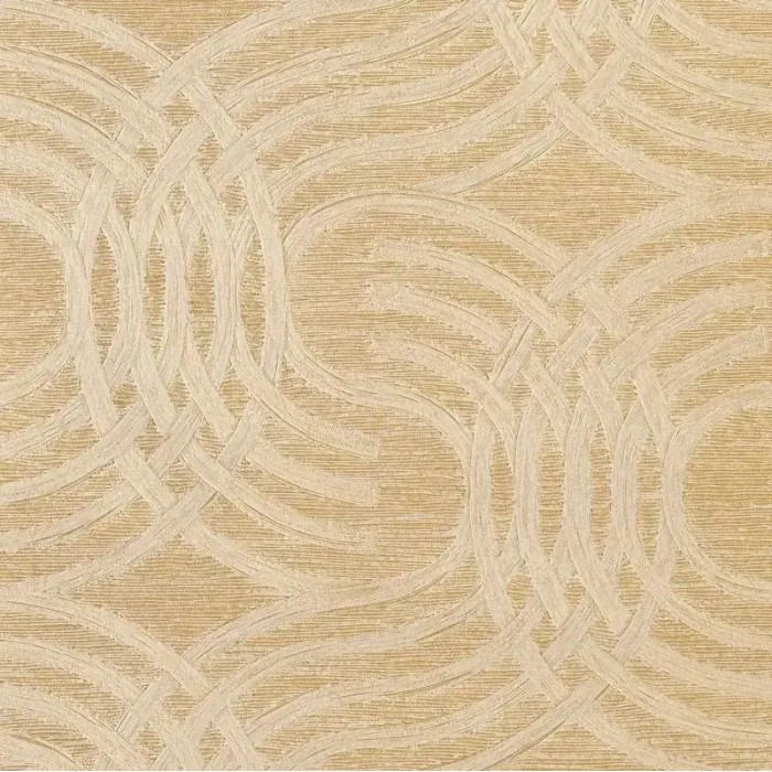 Casamance|Papel pintado patrón entrelazado dorado metalizado|Circulos