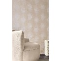 Casamance|Papier peint motif entrelacé argenté métallisé|Cercles