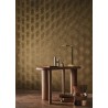 Casamance|Papier peint motif entrelacé cuivre doré métallisé|Haut Gamme