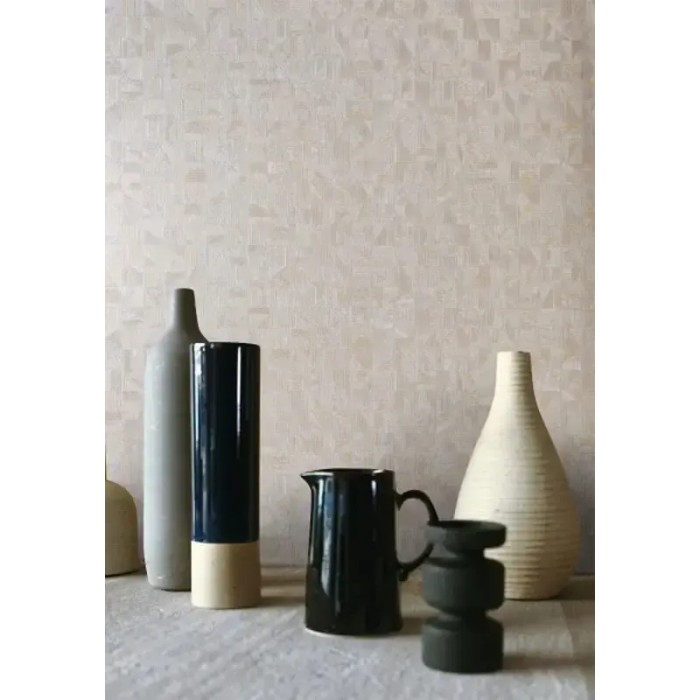 Casamance|Moderne geometrische Tapete kupfer metallisch|Hochwertige