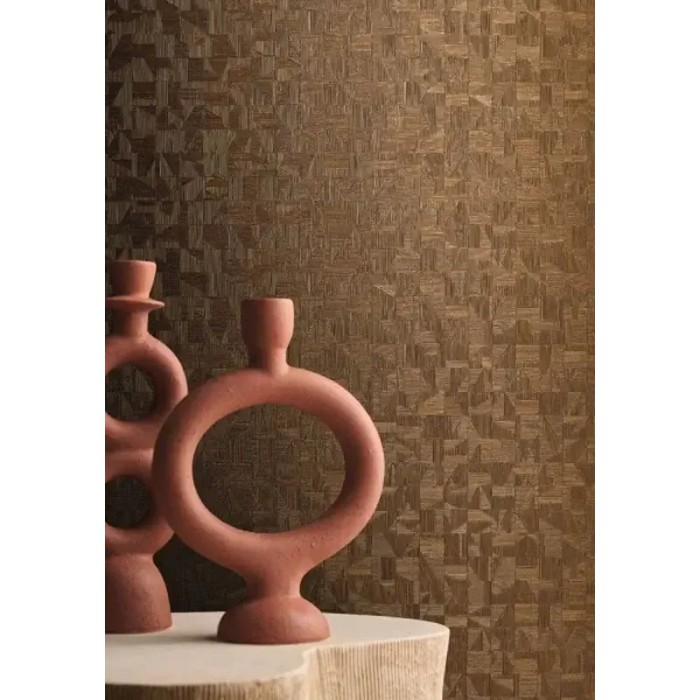 Casamance|Wallpaper modern geometric blue and gold metallic|High-End