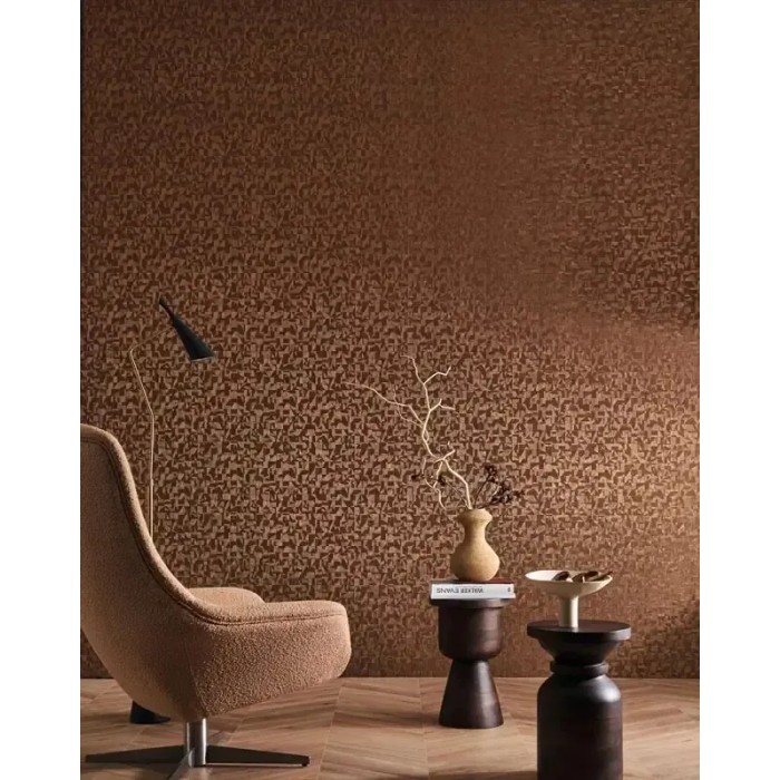 Casamance|Moderne geometrische Tapete braun-gold|Hochwertige