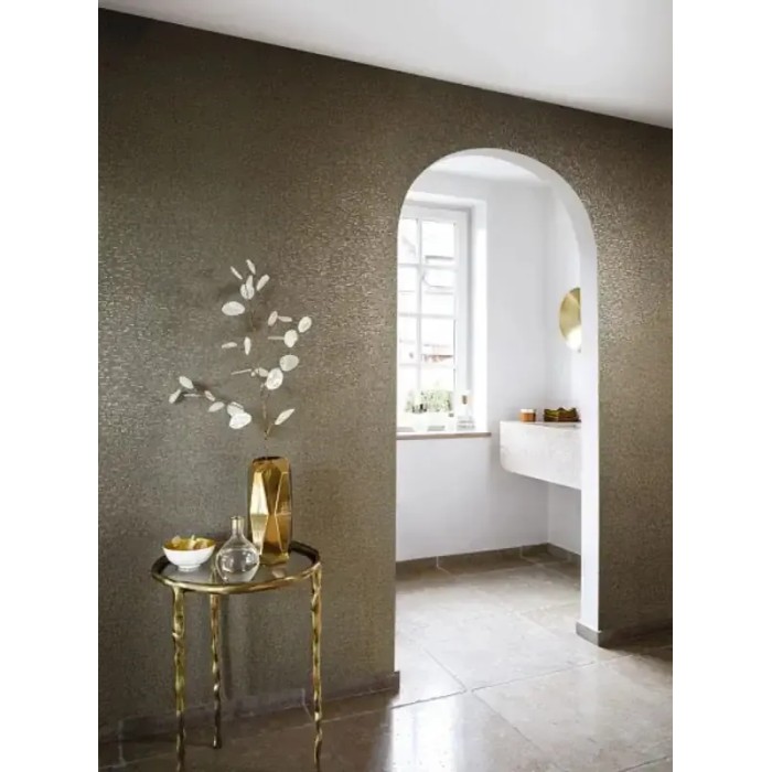 Casamance|Mosaik Tapete Marmor und Stein silber-gold|Metallimitat