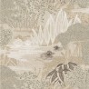 Casamance|Papel pintado floral japonés jazmines y lirios beige dorado|Moderno