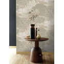 Casamance|Papel pintado floral japonés jazmines y lirios beige dorado|Moderno