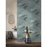 Casamance|Papier peint floral japonais jasmins et lys vert turquoise|Oriental