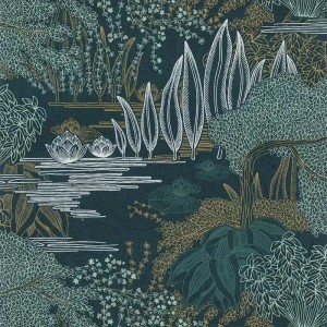 Casadeco|Papier peint paysage abstrait de forêt, idéal pour salon ou salle à manger|Floral