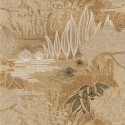 Casamance|Wallpaper Japanese floral jasmines and lilies metallic|High-End