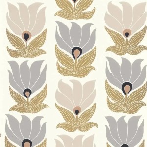 Casamance|Florale Jugendstil Tapete grün|Retro