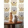 Casamance|Wallpaper floral Art Nouveau ochre gold|Art Deco