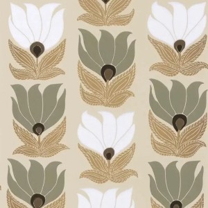 Casamance|Wallpaper floral Art Nouveau green|Retro