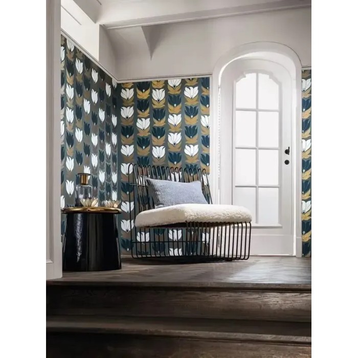 Casamance|Wallpaper floral Art Nouveau beige|Retro