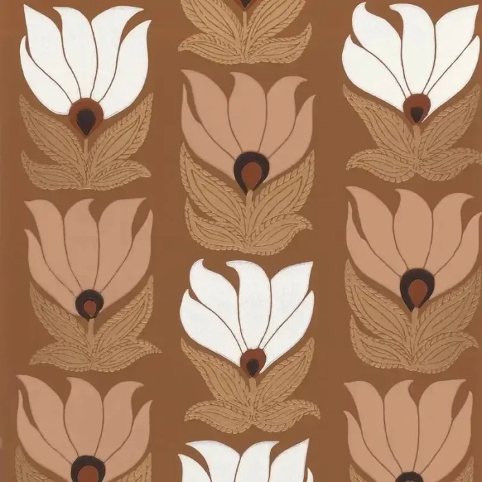 Casamance|Papel pintado floral Art Nouveau verde|Retro