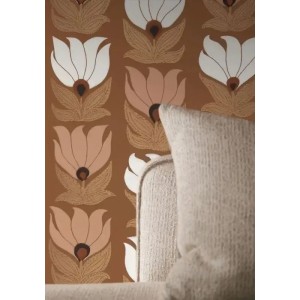 Casadeco|Papel pintado efecto tela vinínilo marrón|Marrón 2