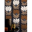 Casamance|Florale Jugendstil Tapete braun|Art Deco