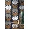Casamance|Wallpaper floral Art Nouveau black and copper|Wallpaper