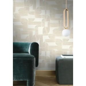 Caselio|Chic Art Deco wallpaper in white and gold|Art Deco 2