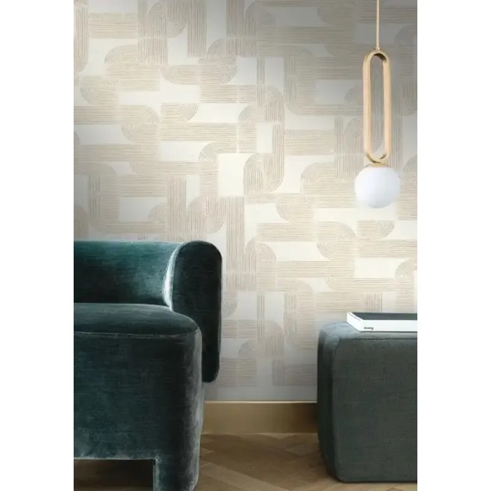 Casamance|Wallpaper Art Nouveau geometric black gold|Art Deco