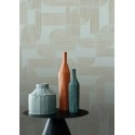 Casamance|Wallpaper Art Nouveau geometric beige gold|Wallpaper