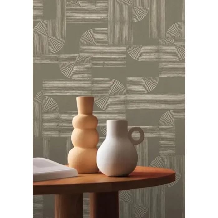 Casamance|Jugendstil Tapete geometrisch mintgrün-gold|Geometrisch