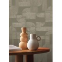 Casamance|Papier peint Art Nouveau géométrique vert menthe doré|Géométrique