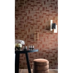 Grandeco|Papier peint moderne motifs géométriques marron et vert|Géométrique 2