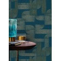 Casamance|Papier peint Art Nouveau géométrique brun terre cuite doré|Art Déco