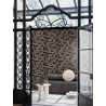 Casamance|Papier peint Art Nouveau géométrique vert bleu doré|Art Déco