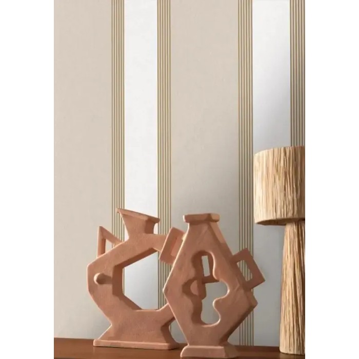 Casamance|Papier peint moderne rayures beige et or|Rayures